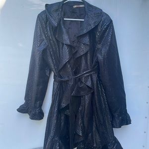 Gorgeous faux reptile skin coat.  Trench coat  - cruella, maleficent, villain